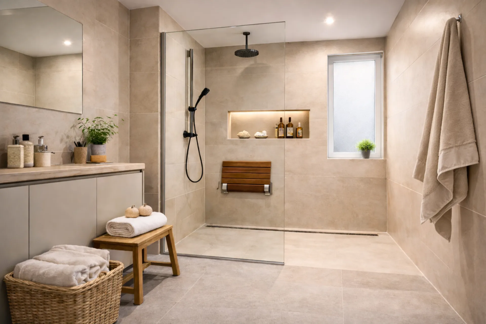 A stylish, discreet home lift integrated into a contemporary new-build staircase