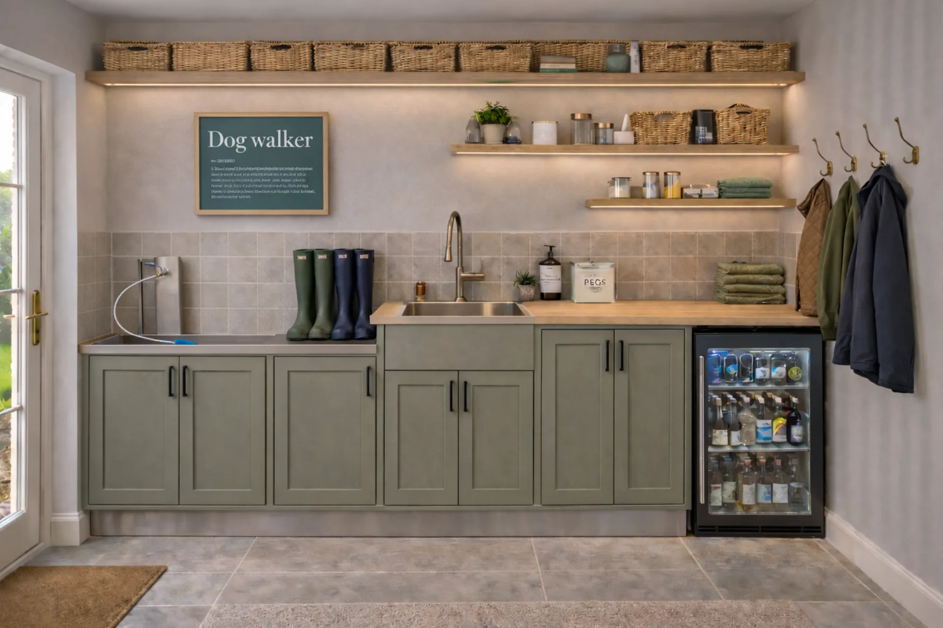 Beautifully organised walk-in storage and utility space